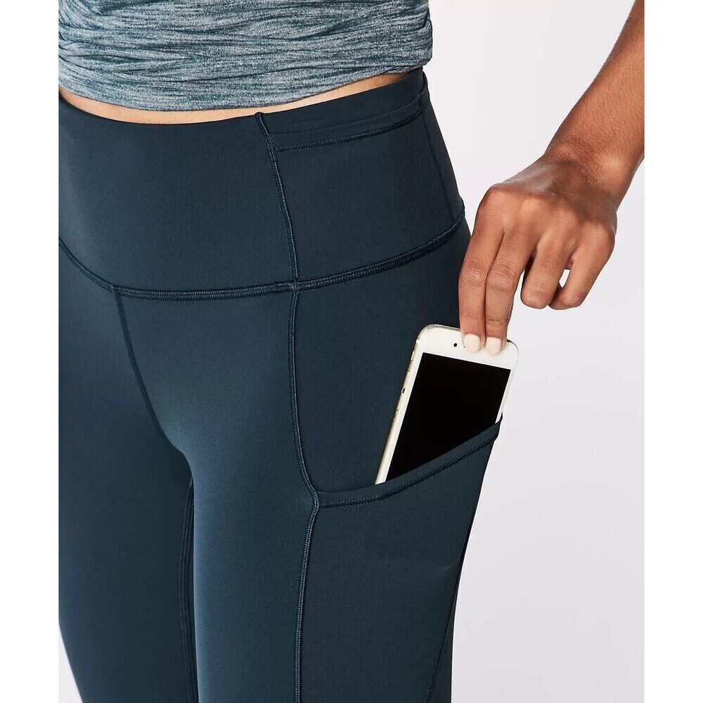 Lululemon Fast Free Crop II *Nulux 19" Grey Eucalyptus Size 8 - Picture 3 of 14